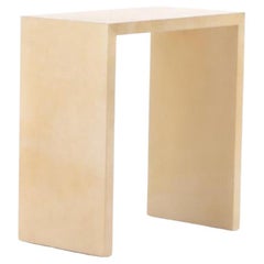 Parchment covered waterfall table in manner of Jean-Michel Frank.