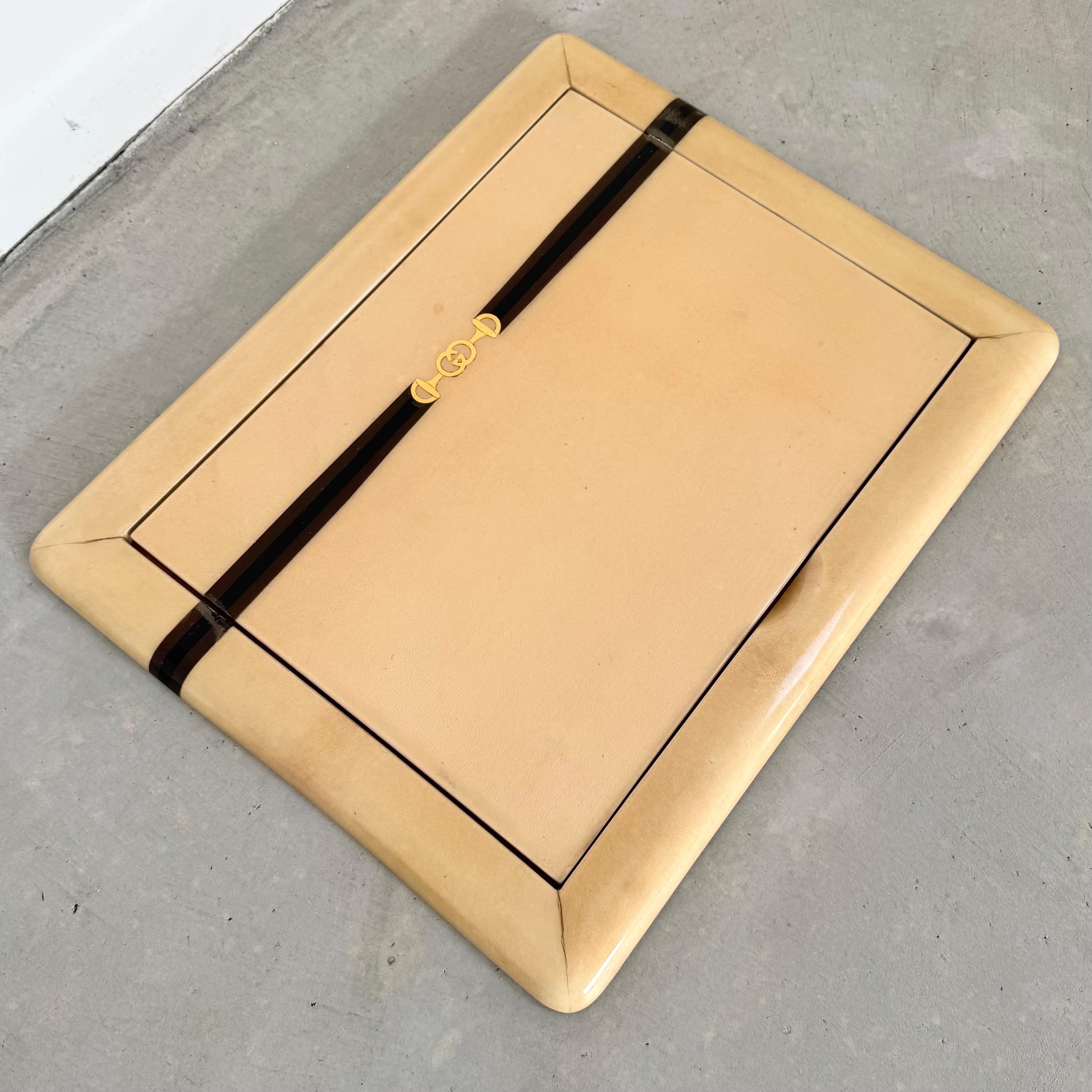 Parchment Desk Pad by Gucci, 1930s Italy In Good Condition For Sale In Los Angeles, CA