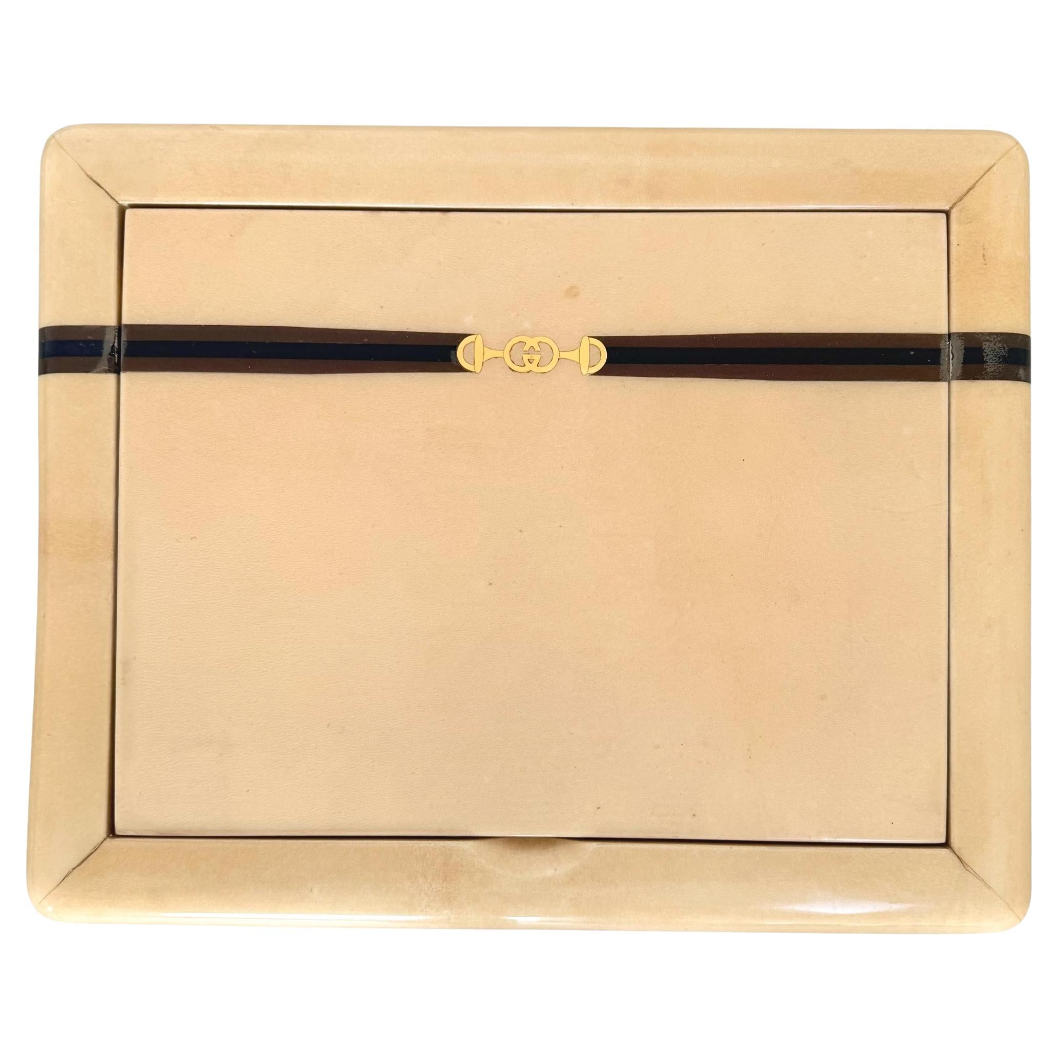 Pad de bureau en parchemin de Gucci, années 1930, Italie