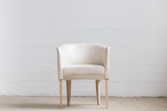 Parchment Dining Chair by Billy Cotton in Bleached Oak, Brass and White Leather