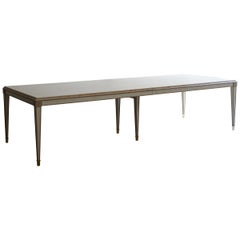 Parchment Dining Table by Billy Cotton in Bleached Oak, Parchment and Brass