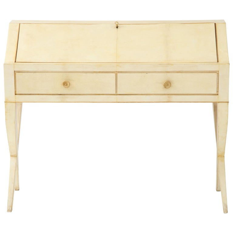 Parchment Fall Front Desk by Gio Ponti For Sale