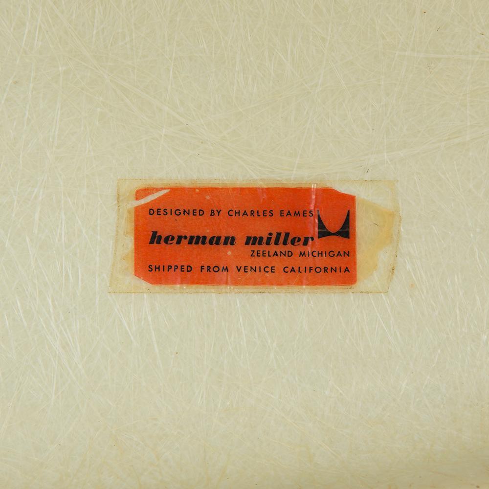 Fiberglass Parchment Herman Miller Eames Venice Label RAR Rocking Armchair For Sale