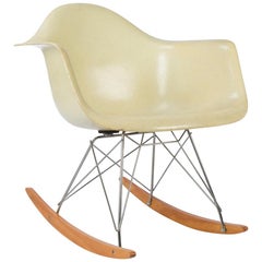 Parchment Herman Miller Eames Venice Label RAR Rocking Armchair
