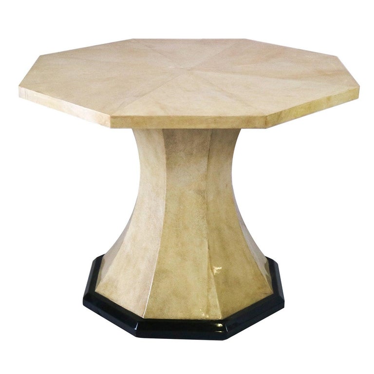 Parchment Hexagonal Dining Table For Sale at 1stDibs