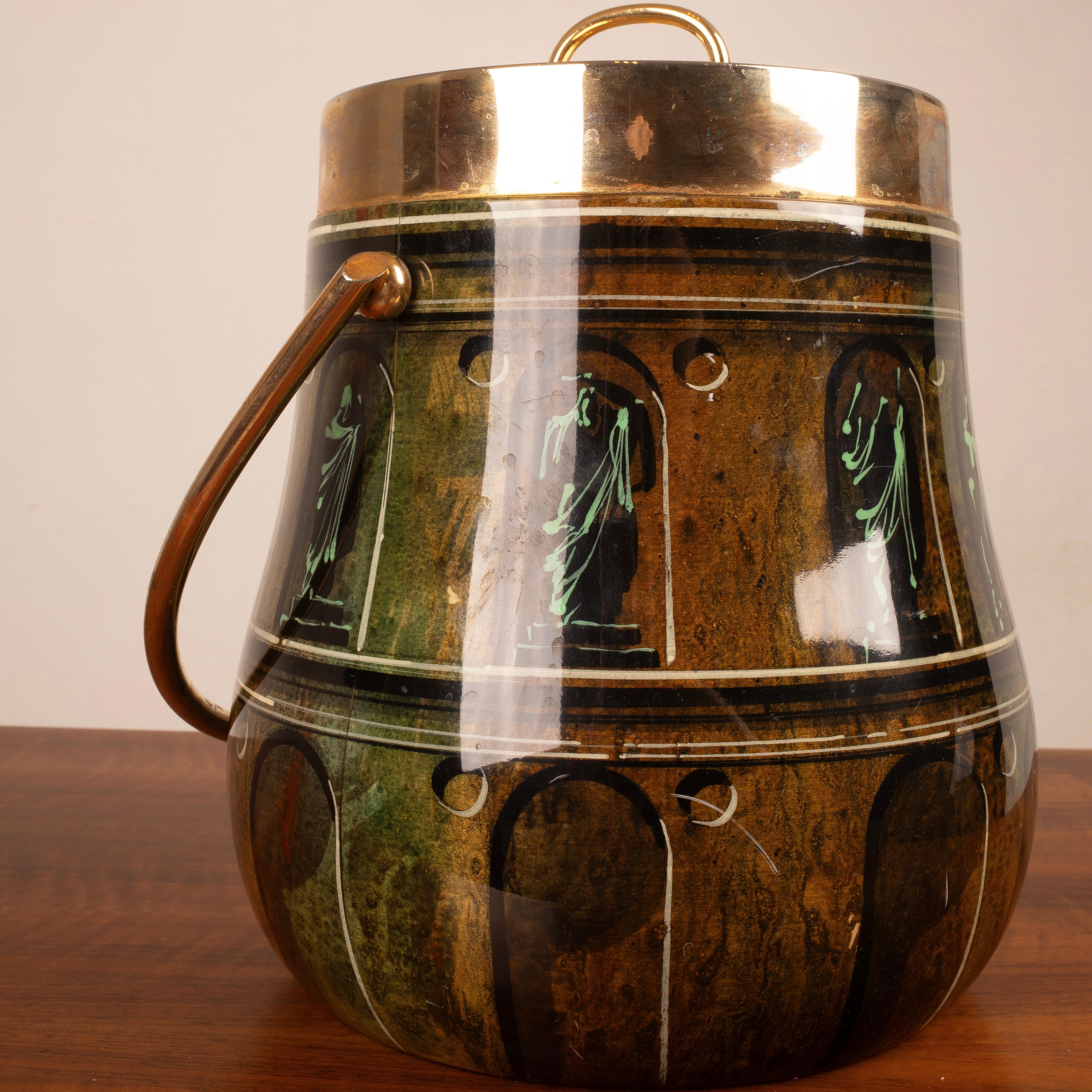 Termo cubitera de pergamino con decoraciones pintadas a mano por Aldo Tura, 1960 en venta 6