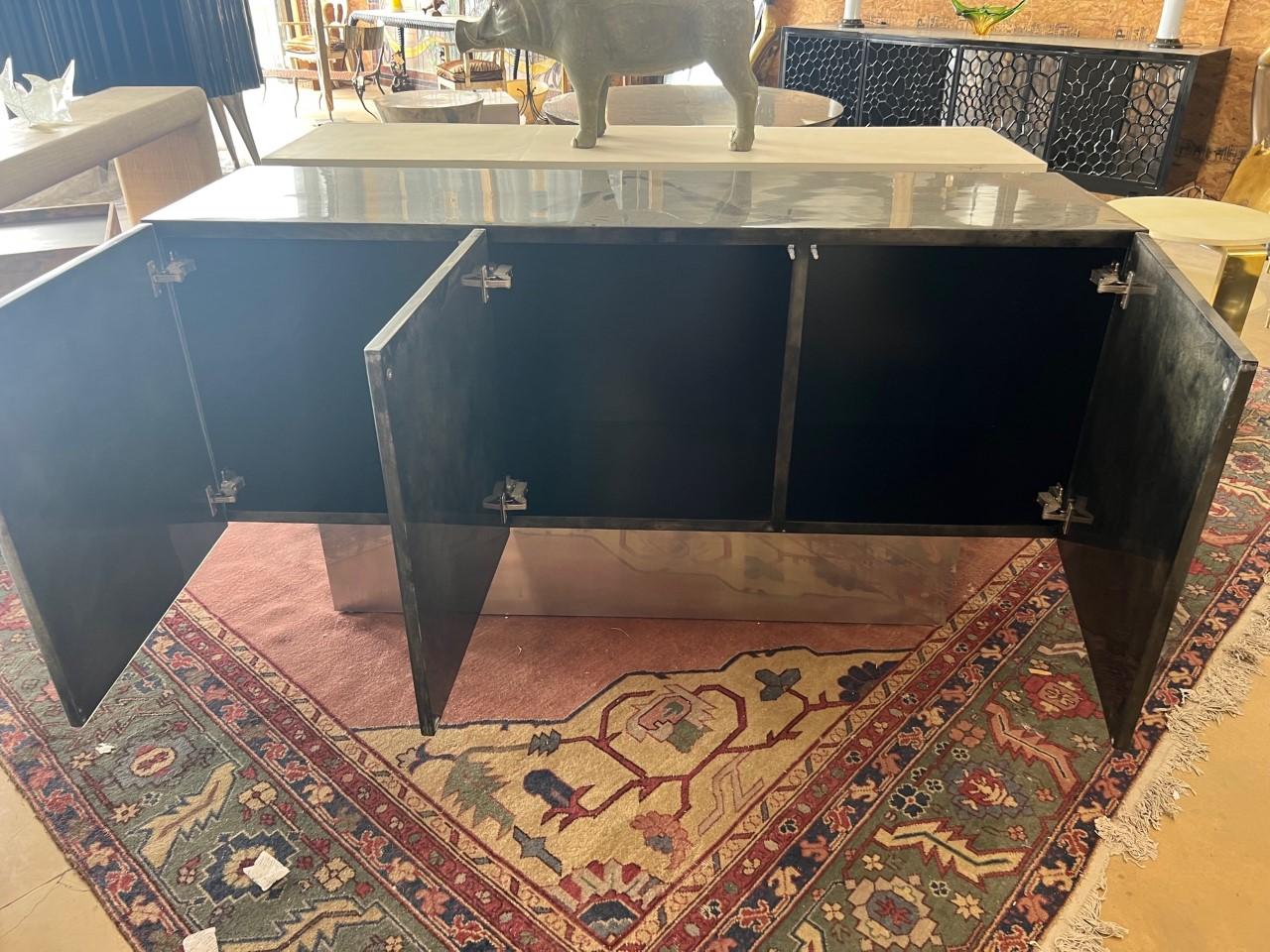Mid-Century Modern Parchment, Lacquer, Resin Credenza For Sale