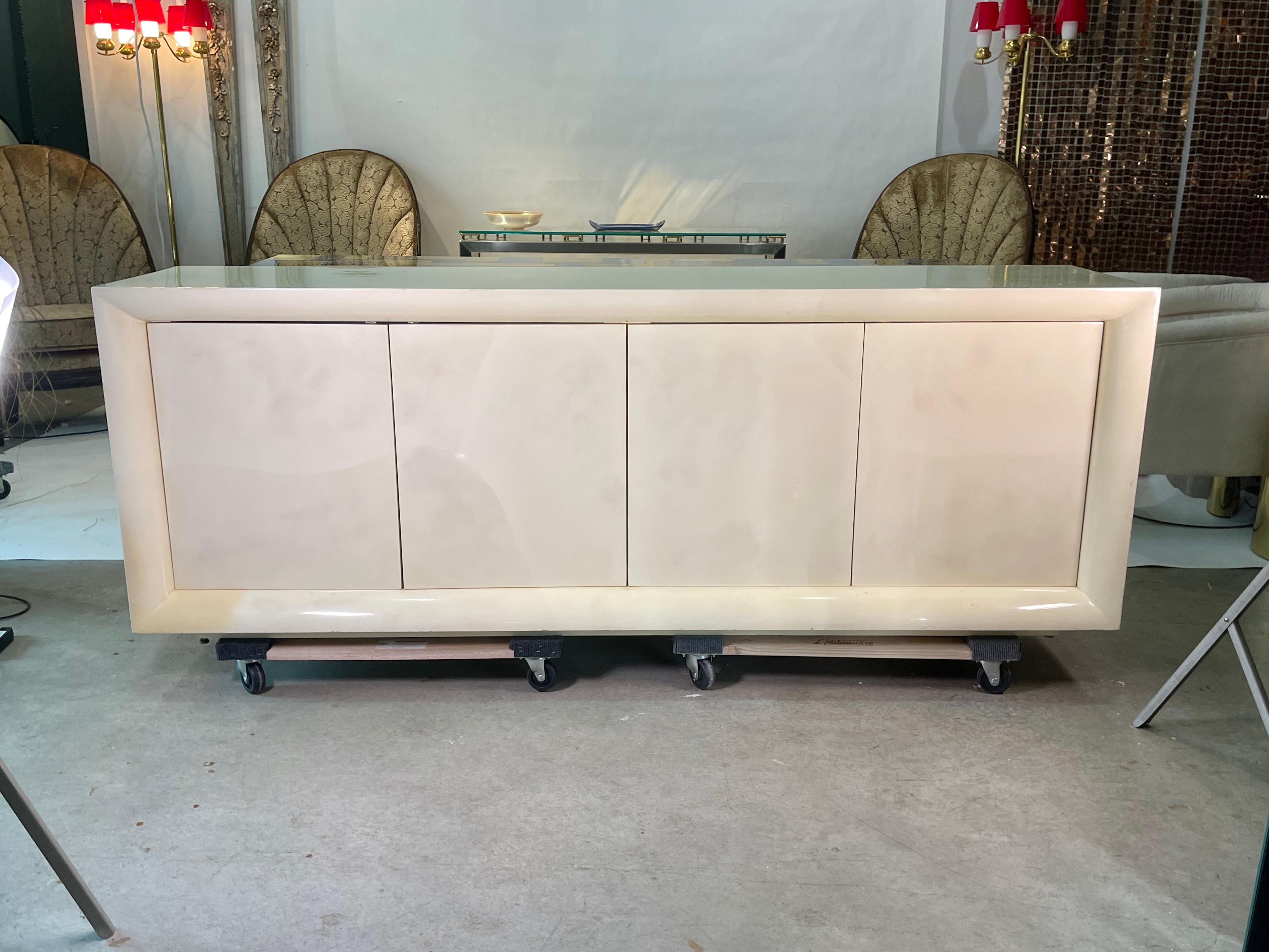 Mid-Century Modern Parchment Lacquered Sideboard