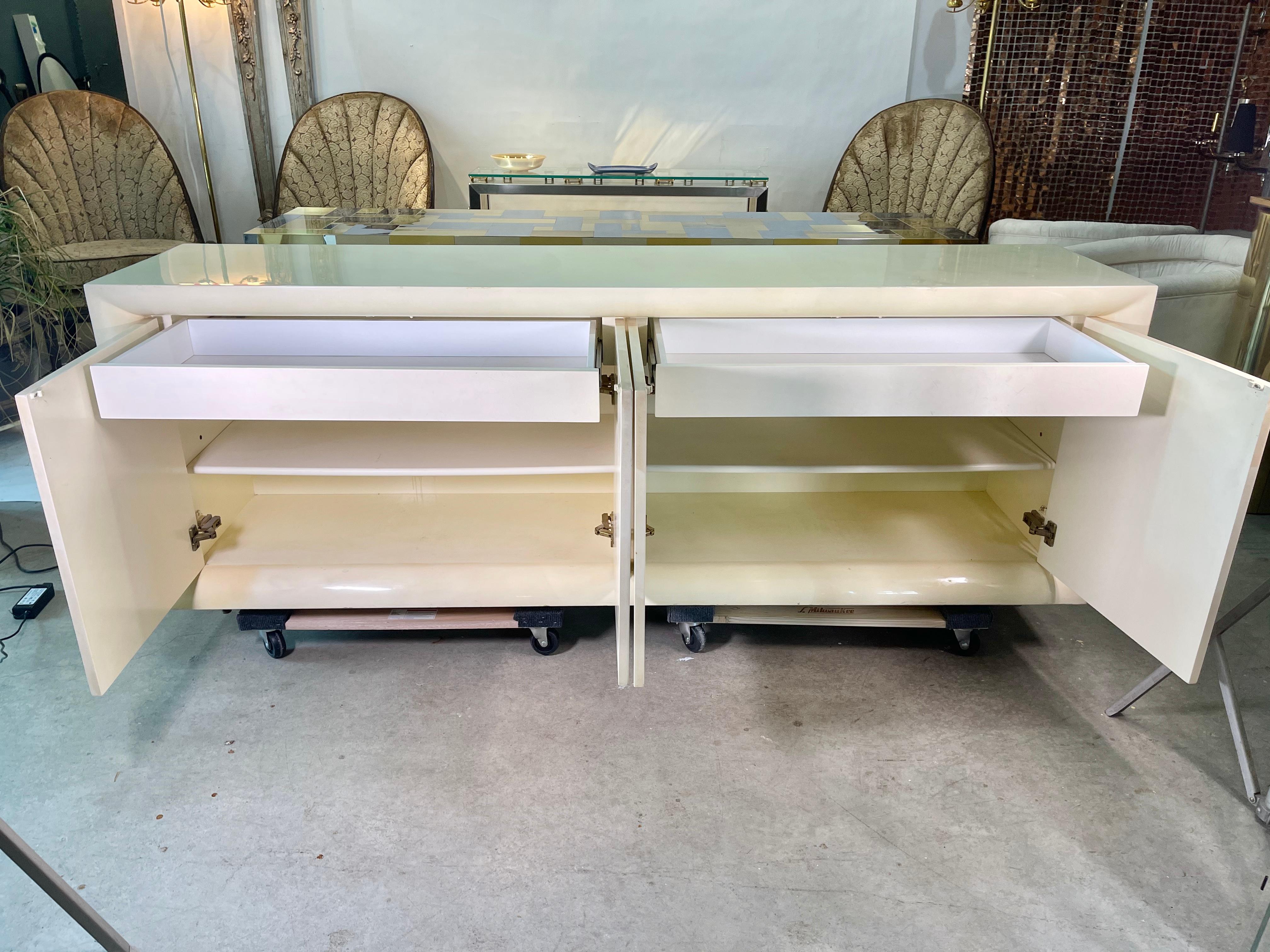 Laminate Parchment Lacquered Sideboard