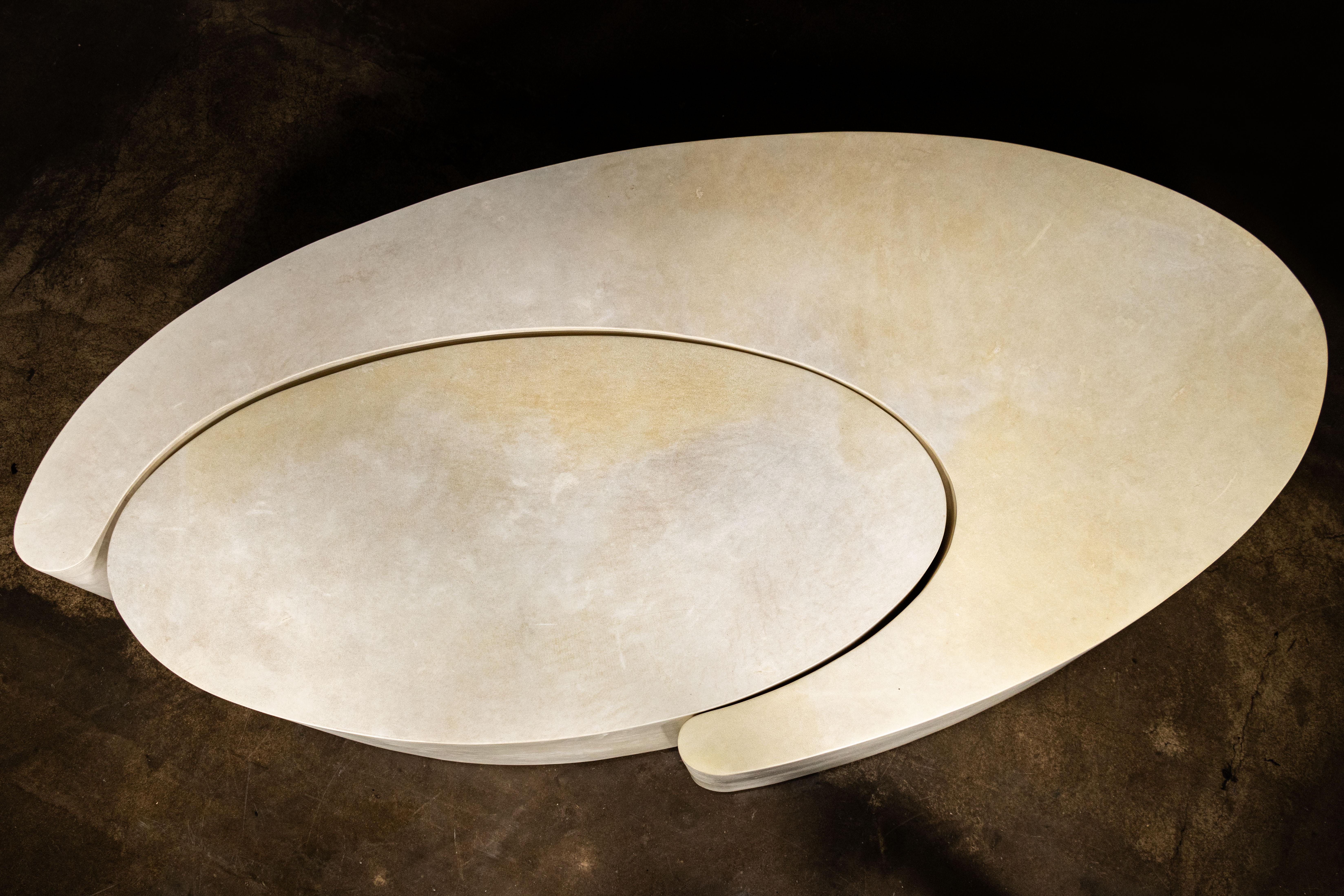 Parchment Modern Sculptural Nesting Coffee Tables x Costantini, Cadenza In Stock For Sale 3