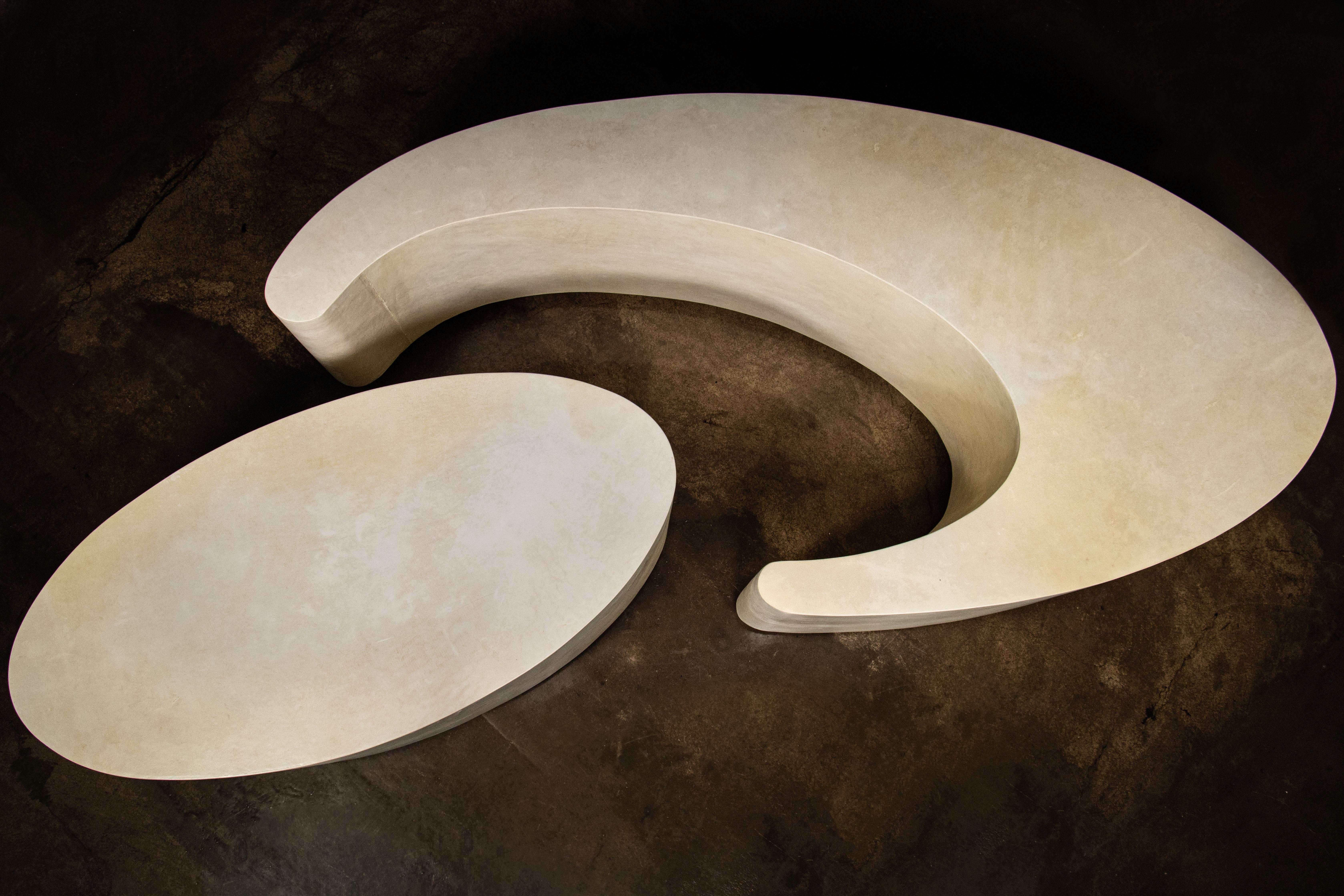 Parchment Modern Sculptural Nesting Coffee Tables x Costantini, Cadenza In Stock For Sale 2