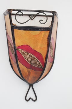 Parchment Moroccan African Art Wall Curved Sconce - 1
