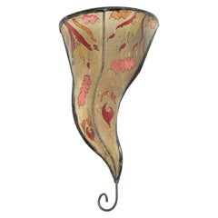 Parchment Moroccan African Art Wall Curved Sconce