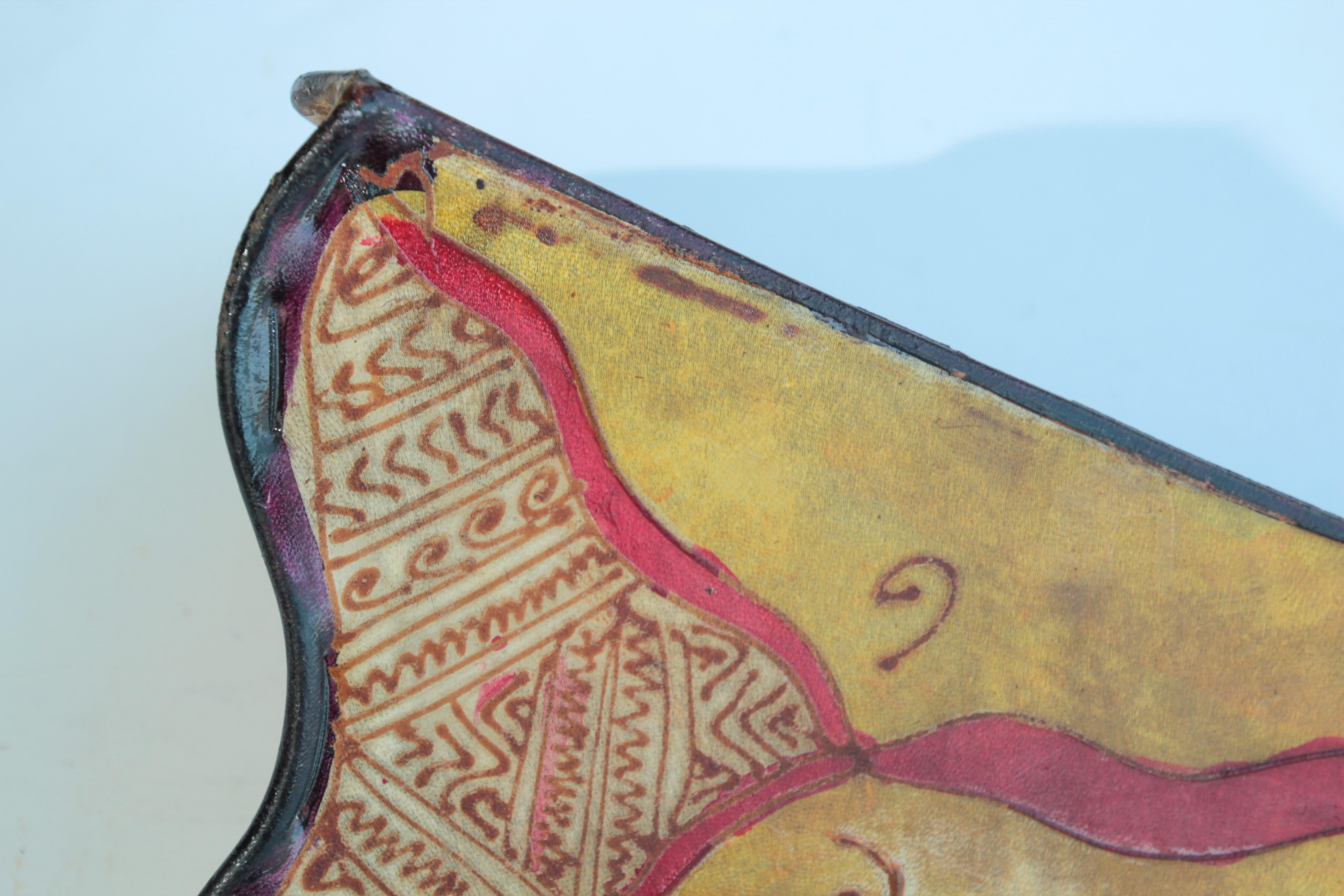 Applique d'arte nordafricana vintage in pergamena in vendita 3