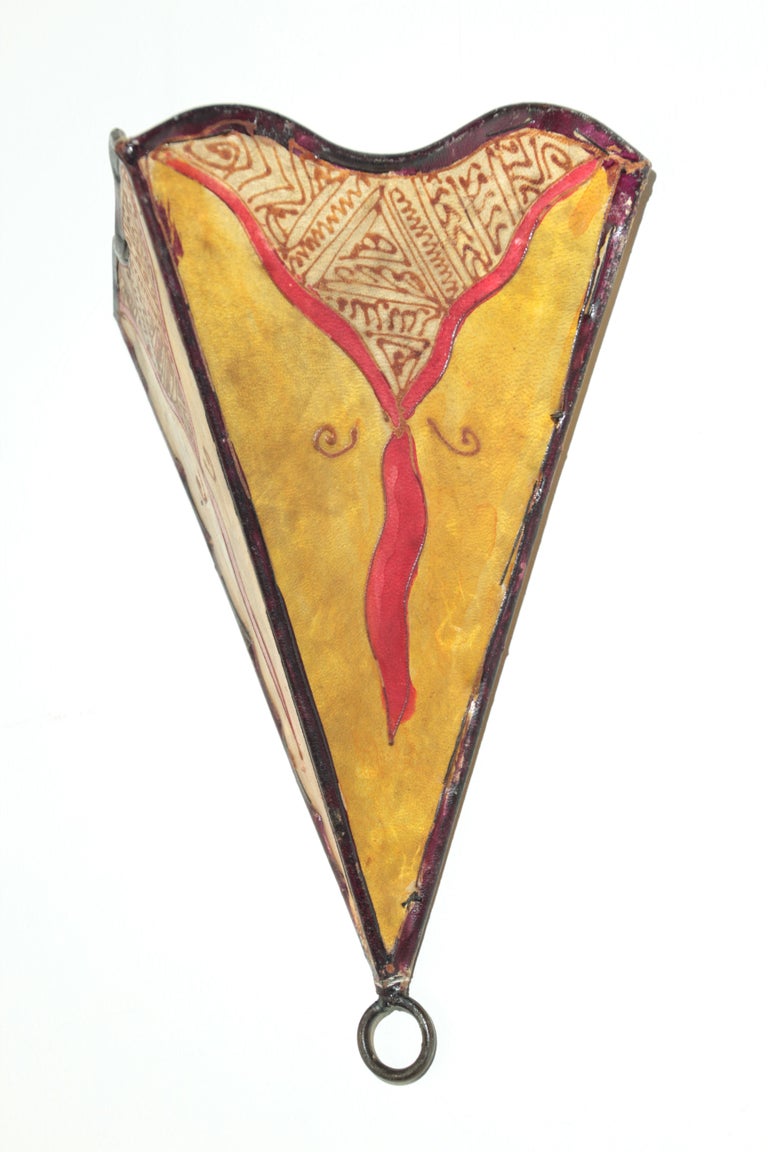 Parchment North African Tribal Art Wall Sconce For Sale at 1stDibs