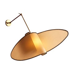 Parchment Paper and Brass Wall Sconces by Diego Mardegan for Glustin Luminaires