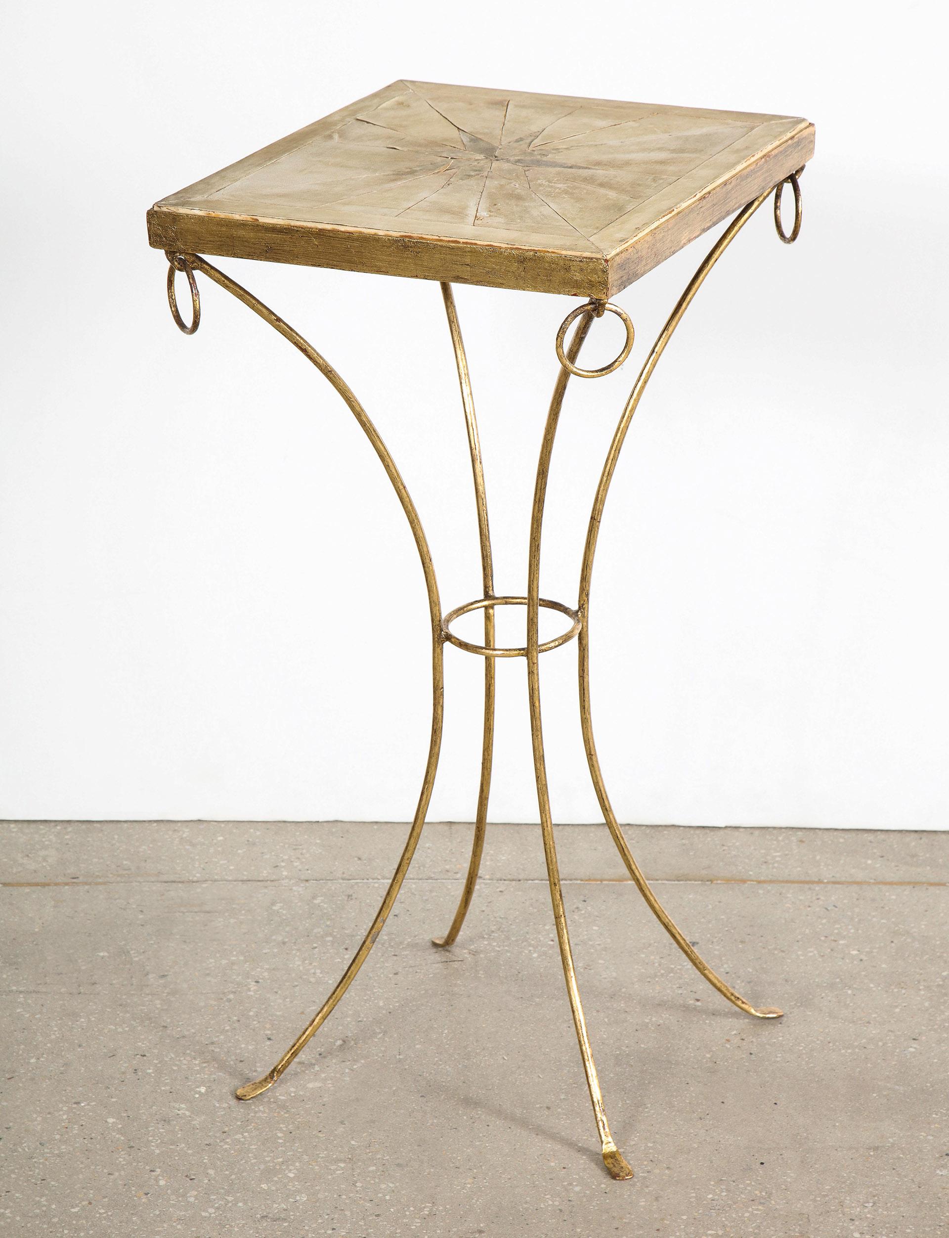 Mid-20th Century Parchment Pedestal Table