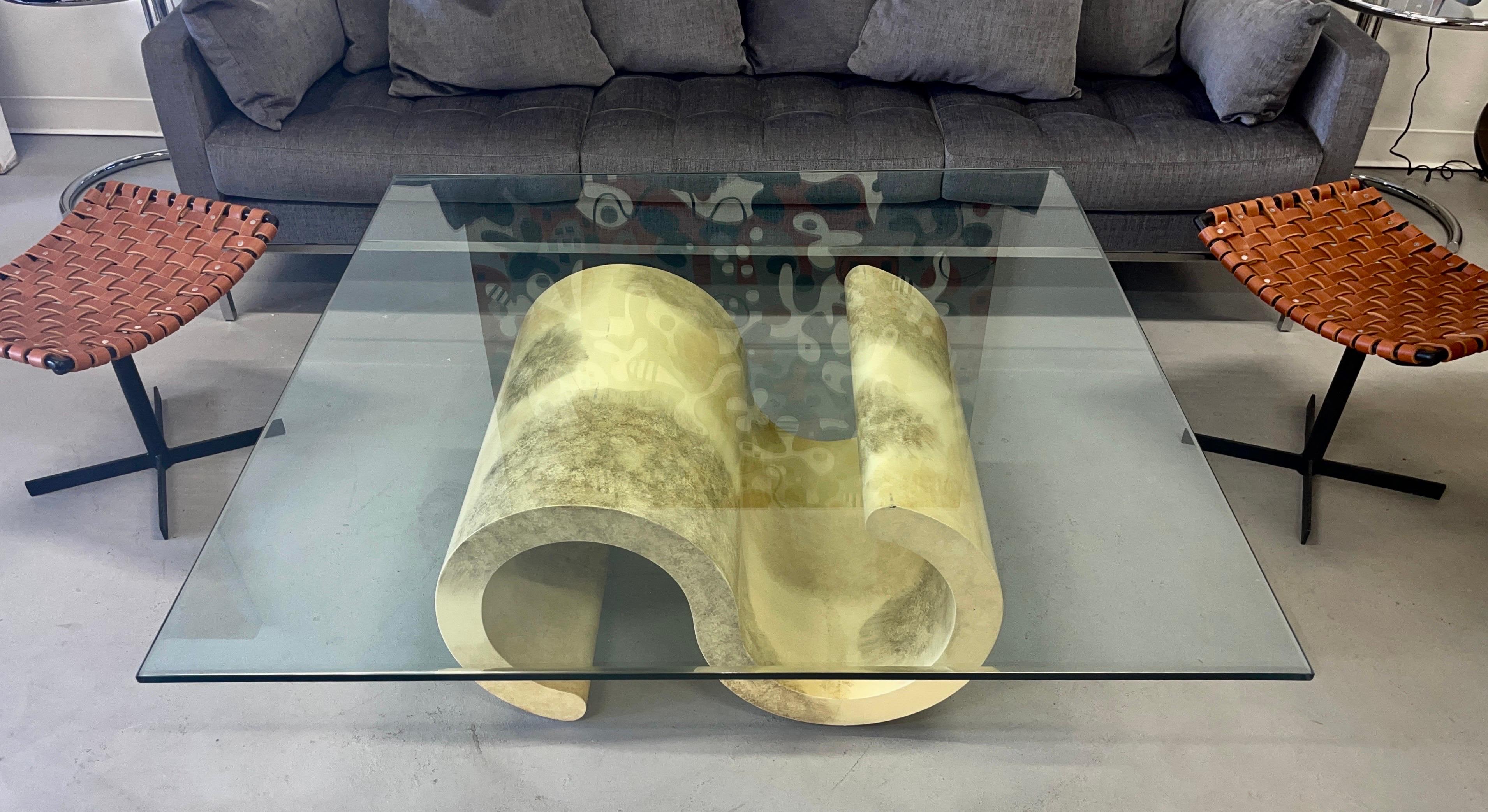 Faux Parchment Scroll Coffee Table 6