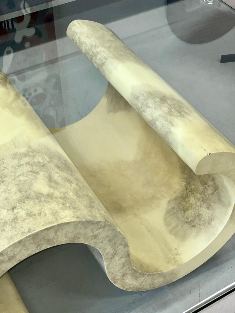 Faux Parchment Scroll Coffee Table For Sale at 1stDibs