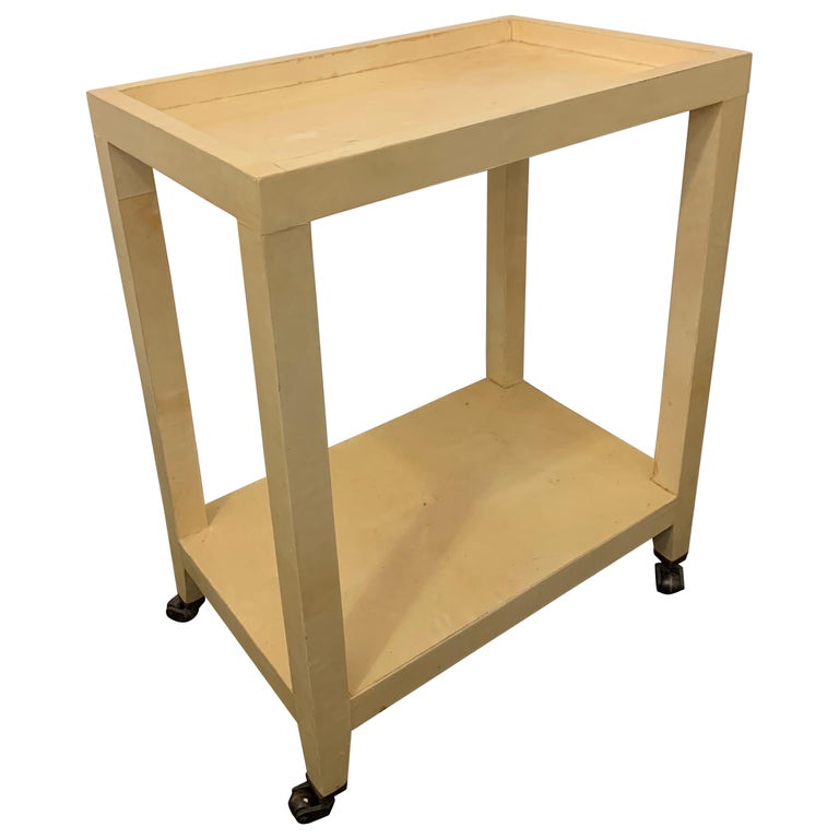 Parchment Side Table On Casters For Sale At 1stdibs