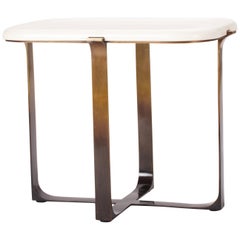 Parchment Top Rectangular Arch Table with Bronze Ombre Finish by Elan Atelier