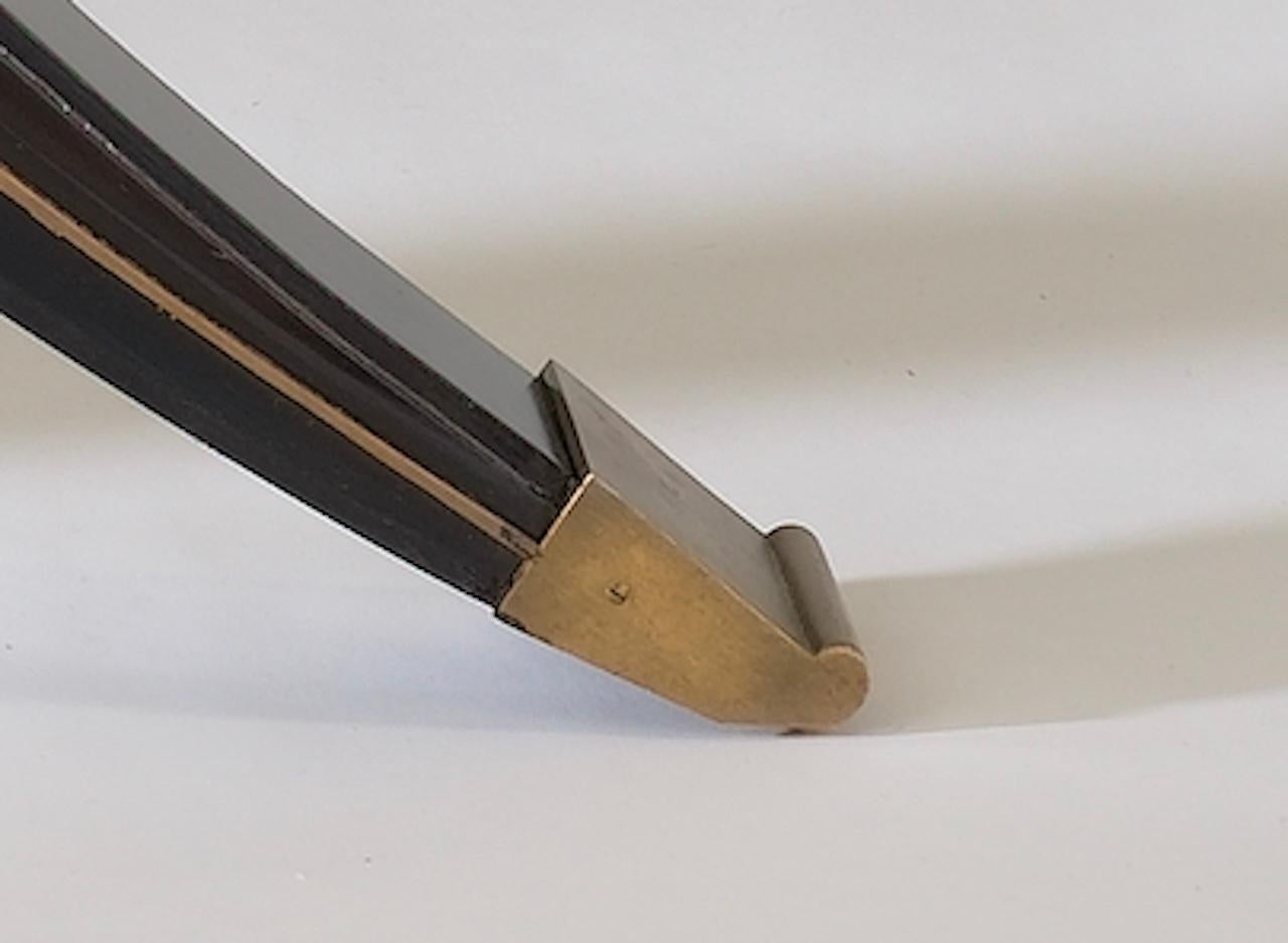 Inlay Parchment Topped Desk or Dining Table on Black Lacquered X-Formed Base For Sale