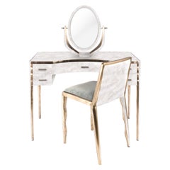 Mother of Pearl Vanity with Bronze-Patina Brass Details by R & Y Augousti