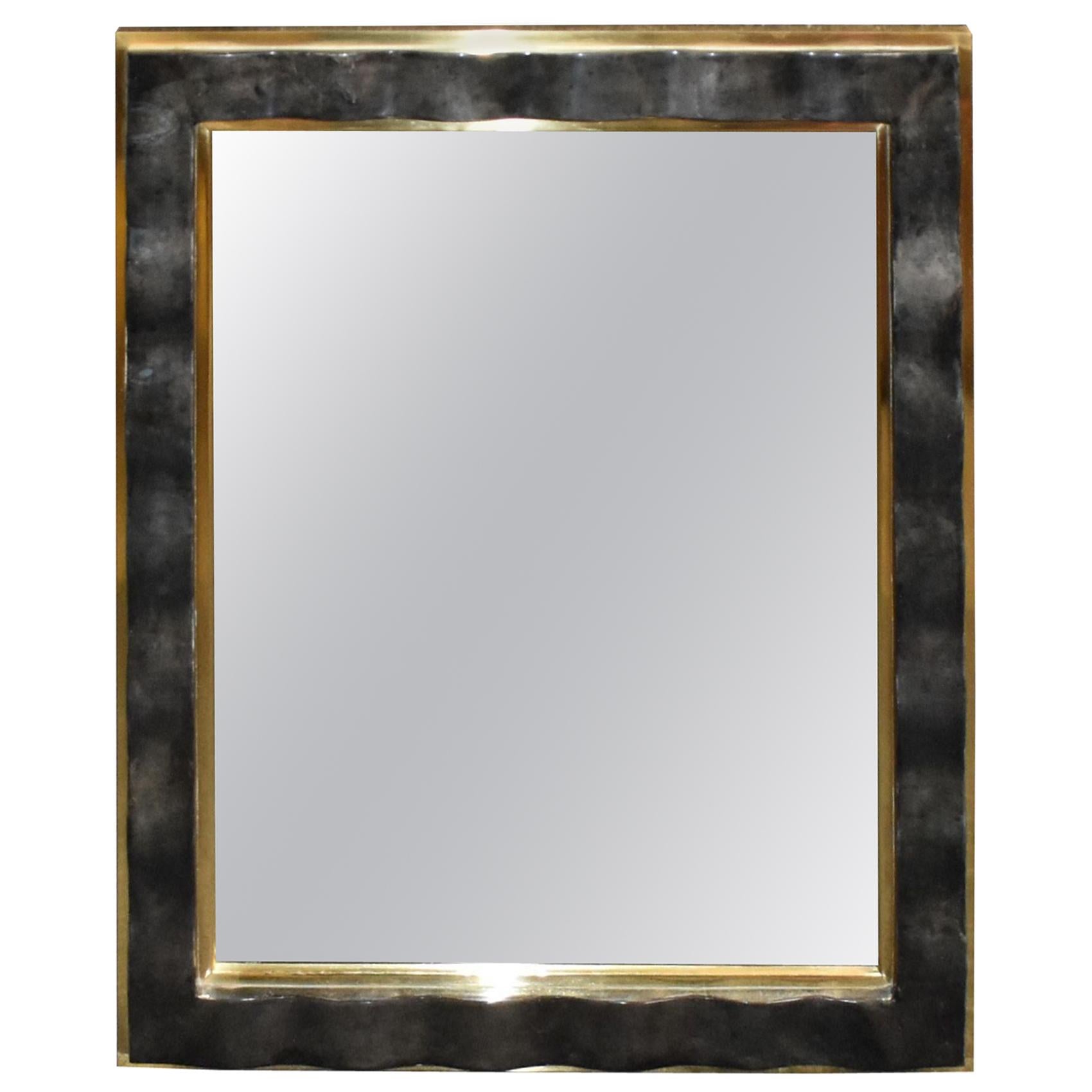 Parchment "Wave" Design Mirror For Sale