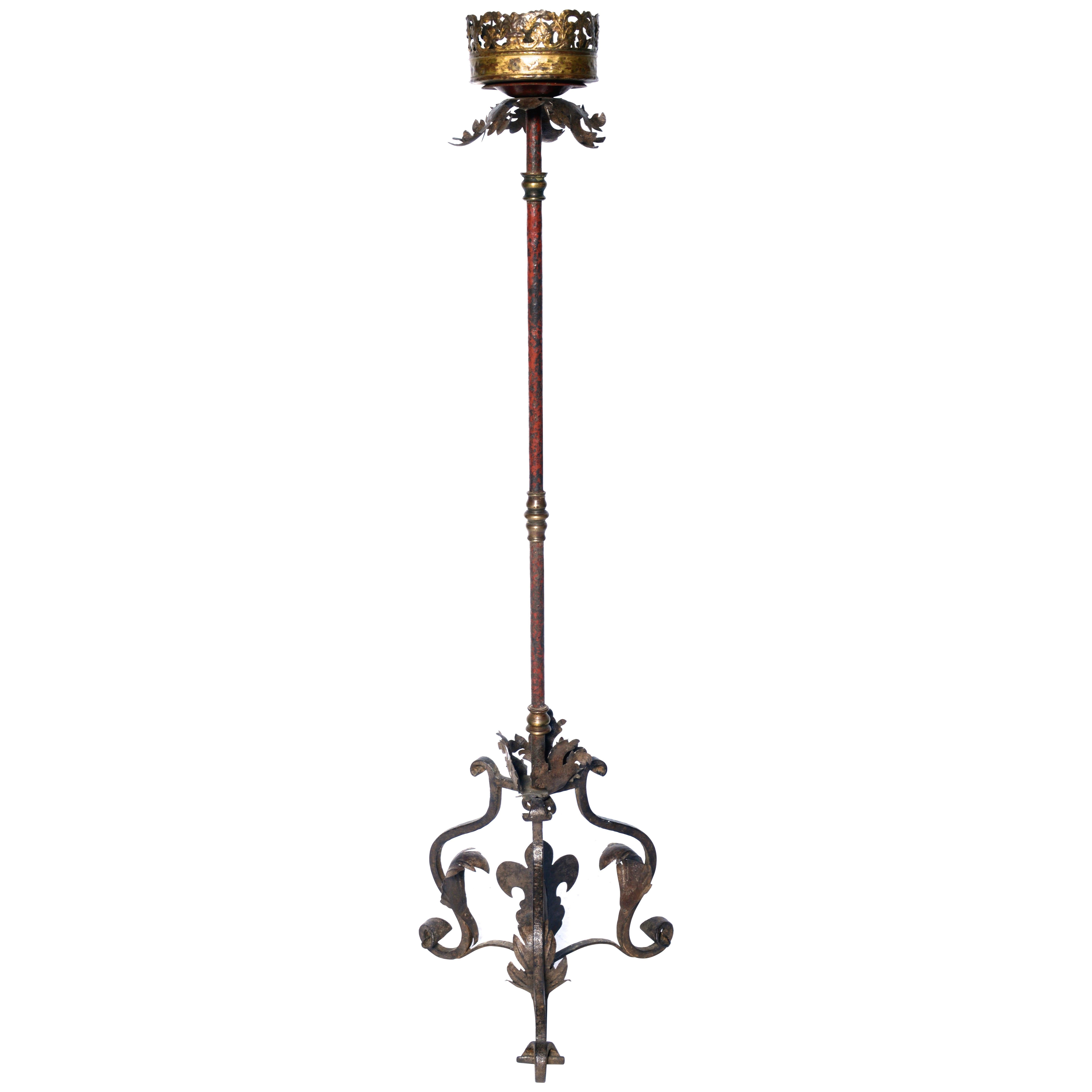 Parcial Gilt and Patinated French Torchere, circa 1880 For Sale