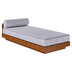 Pardigon Outdoor Sun Bed in Iroko Wood with Woven Cord Backrest