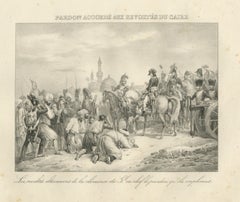 Pardon for the Rebels of Cairo, Egypt, Antique Madou Lithograph, 1827