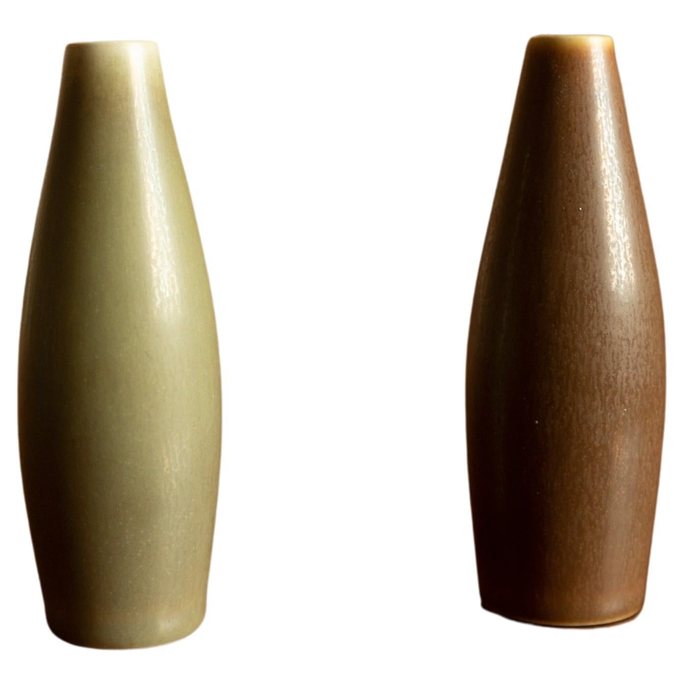 Paire de vases danois en céramique du milieu du siècle par Palshus, années 1960 en vente