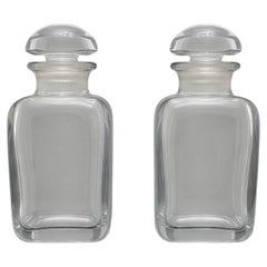 Hermes Paris 1950 frascos vintage de Eau D' Hermes de cristal con tapa redonda