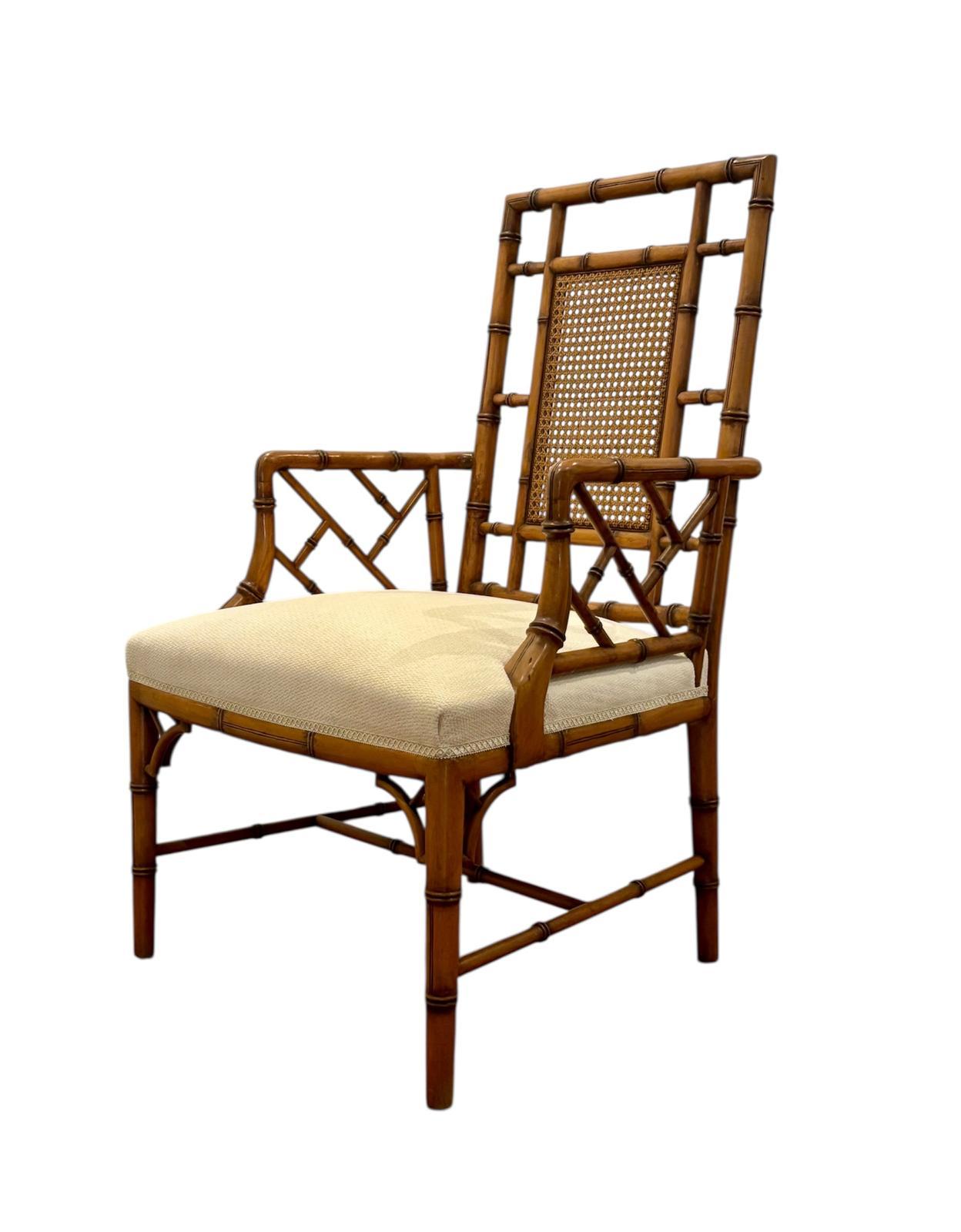Legno Pareja de sillones de falso bambú in vendita