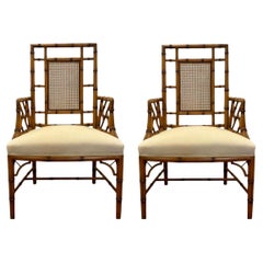 Pareja de sillones de falso bambú