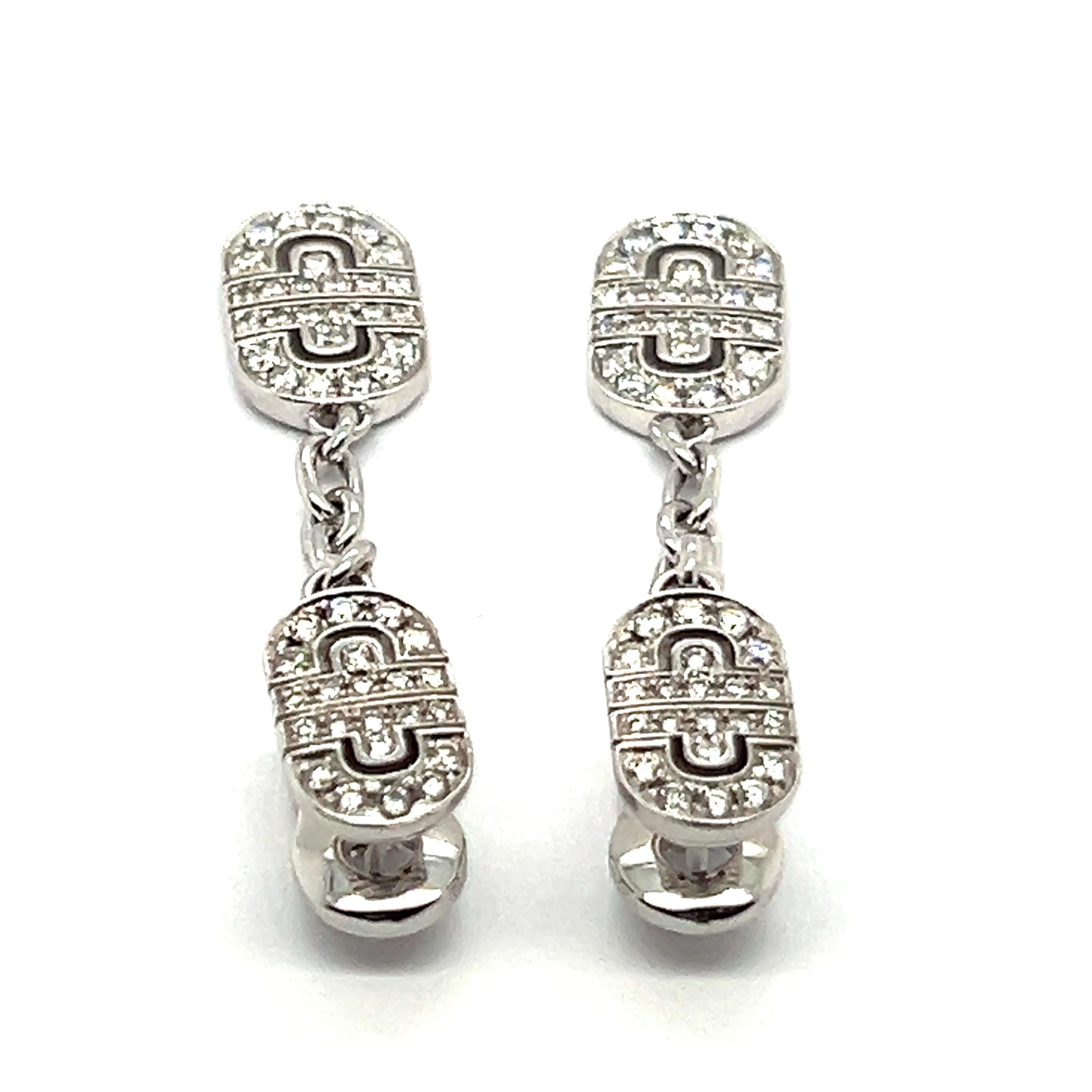 Discover the allure of Bvlgari Parentesi Diamond Earrings , inspired by Rome’s iconic architecture. 

Picture yourself adorned in 18 Karat white gold, glittering with 98 brilliant-cut diamonds, totaling 1.74 carats. The Parentesi collection
