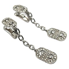 Parentesi Dangle Earrings with Diamonds in 18 Karat White Gold by Bvlgari