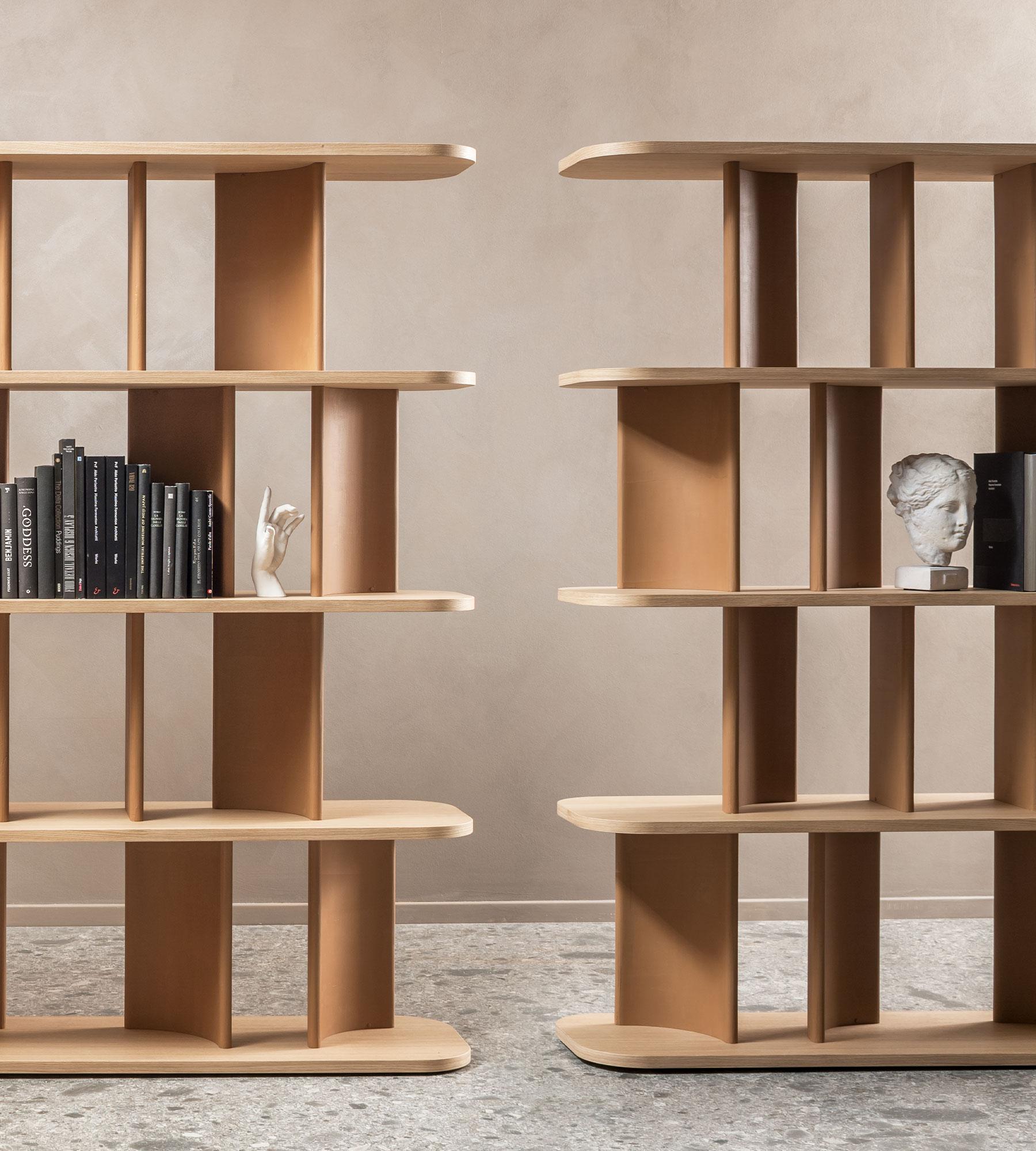 Italiano Libreria Parentesi in Wood Oak di Morica Design in vendita