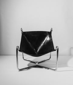 Pareschi & Didone "Baffo" Leather Lounge Chairs, Busnelli, Italy, 1969, Pair