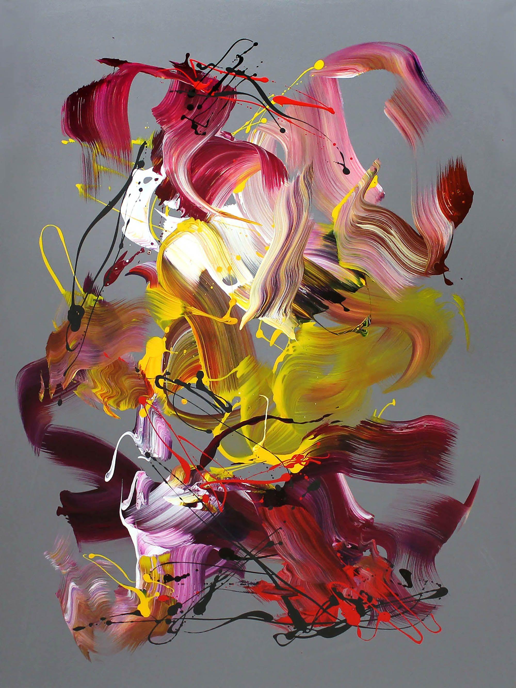 Flow intérieur, peinture, acrylique sur toile - Painting de Paresh Nrshinga