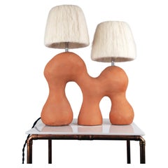 'Parhelion' Table Lamp with Cream Wool Lampshades