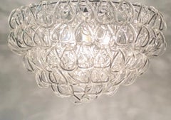 Pari of Angelo Mangiarotti “Giogali” Glass Flush Mounts, circa 1960s