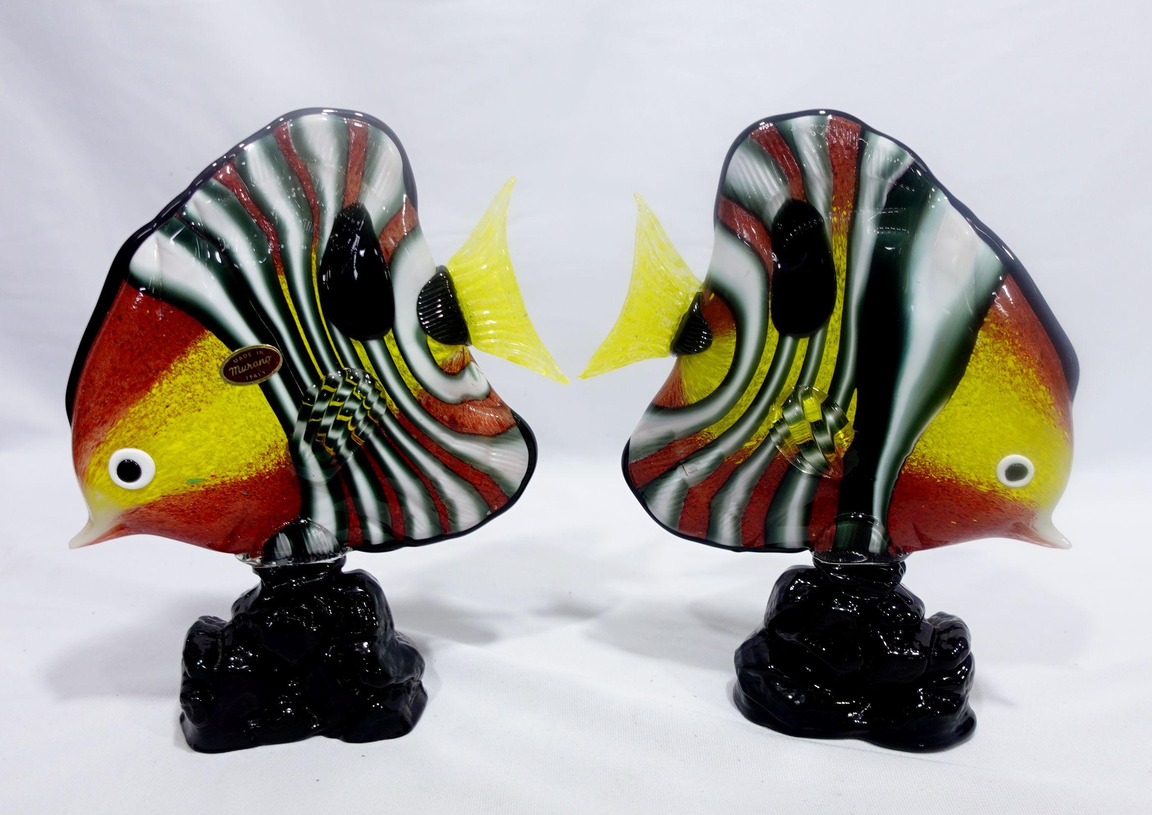 Pari of Tropical Fishes Murano Style Art Glass RT#01/02 For Sale 4