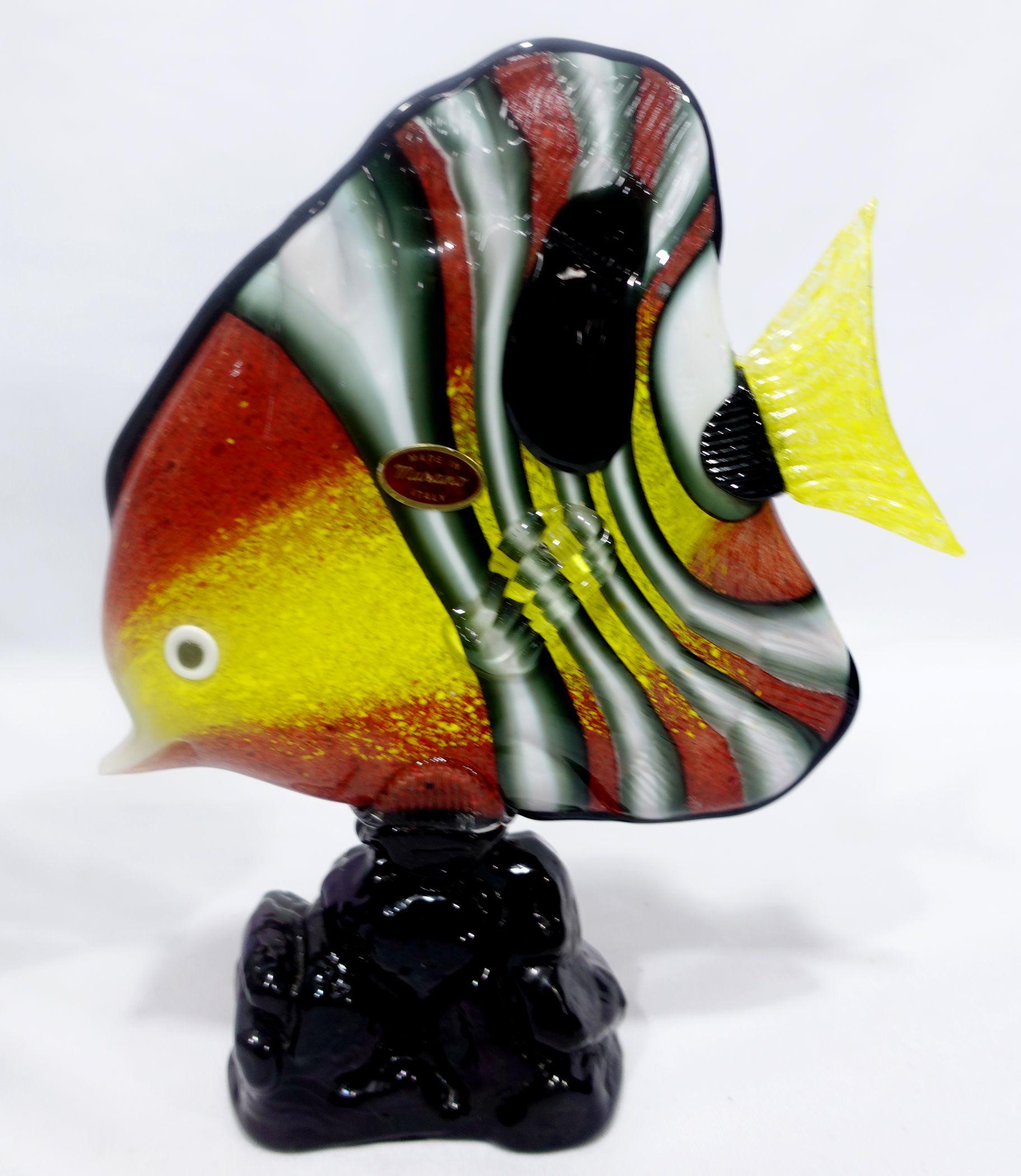 Italian Pari of Tropical Fishes Murano Style Art Glass RT#01/02 For Sale