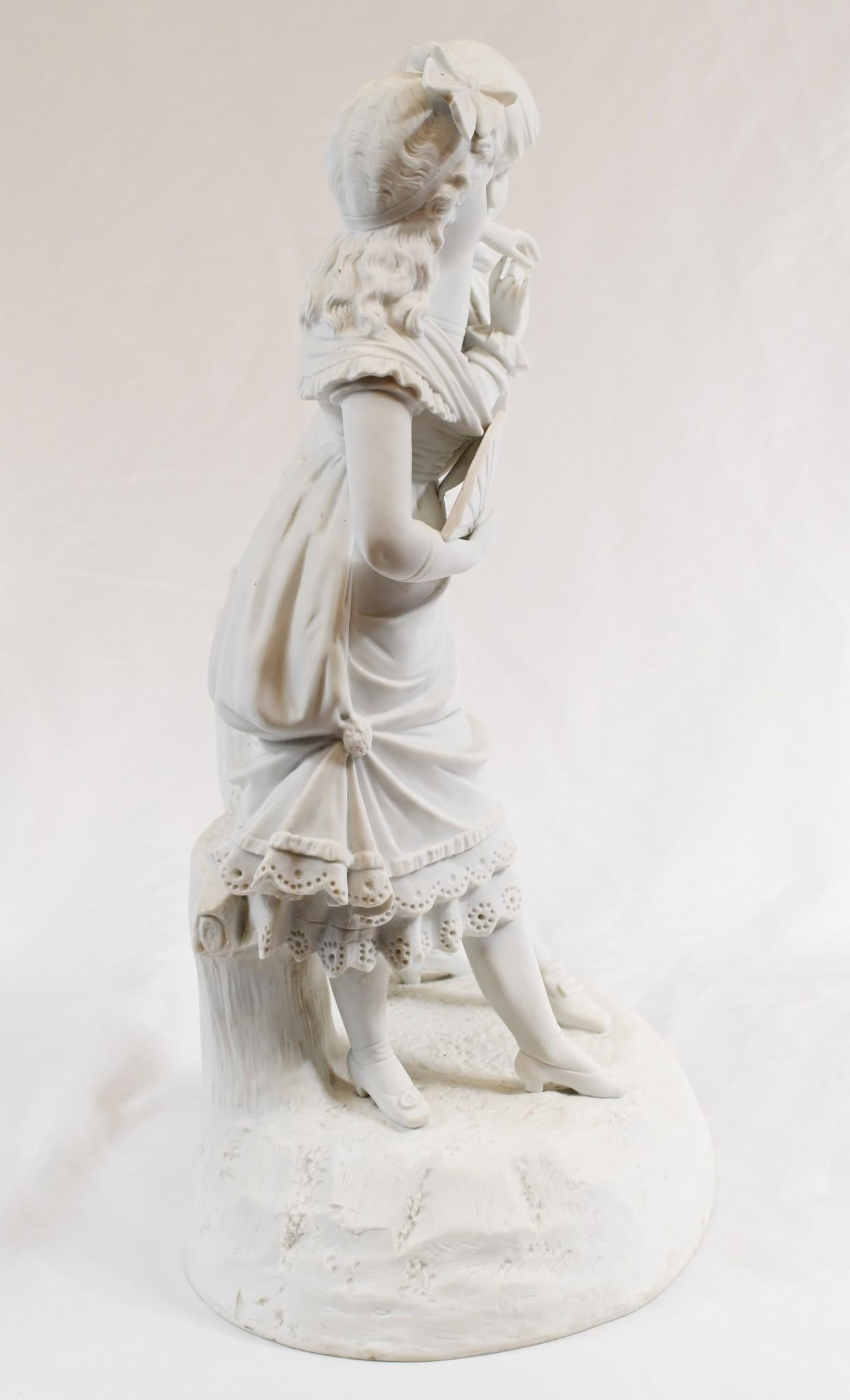 Statue Parian Biscuit Ware Lovers French Parian Antique en vente 5