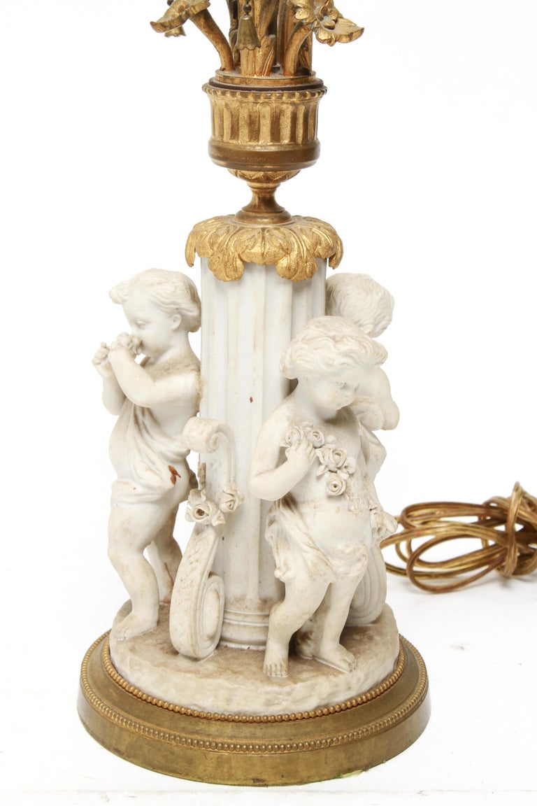 Parian Bisque Porcelain Cherub Table Lamp at 1stDibs