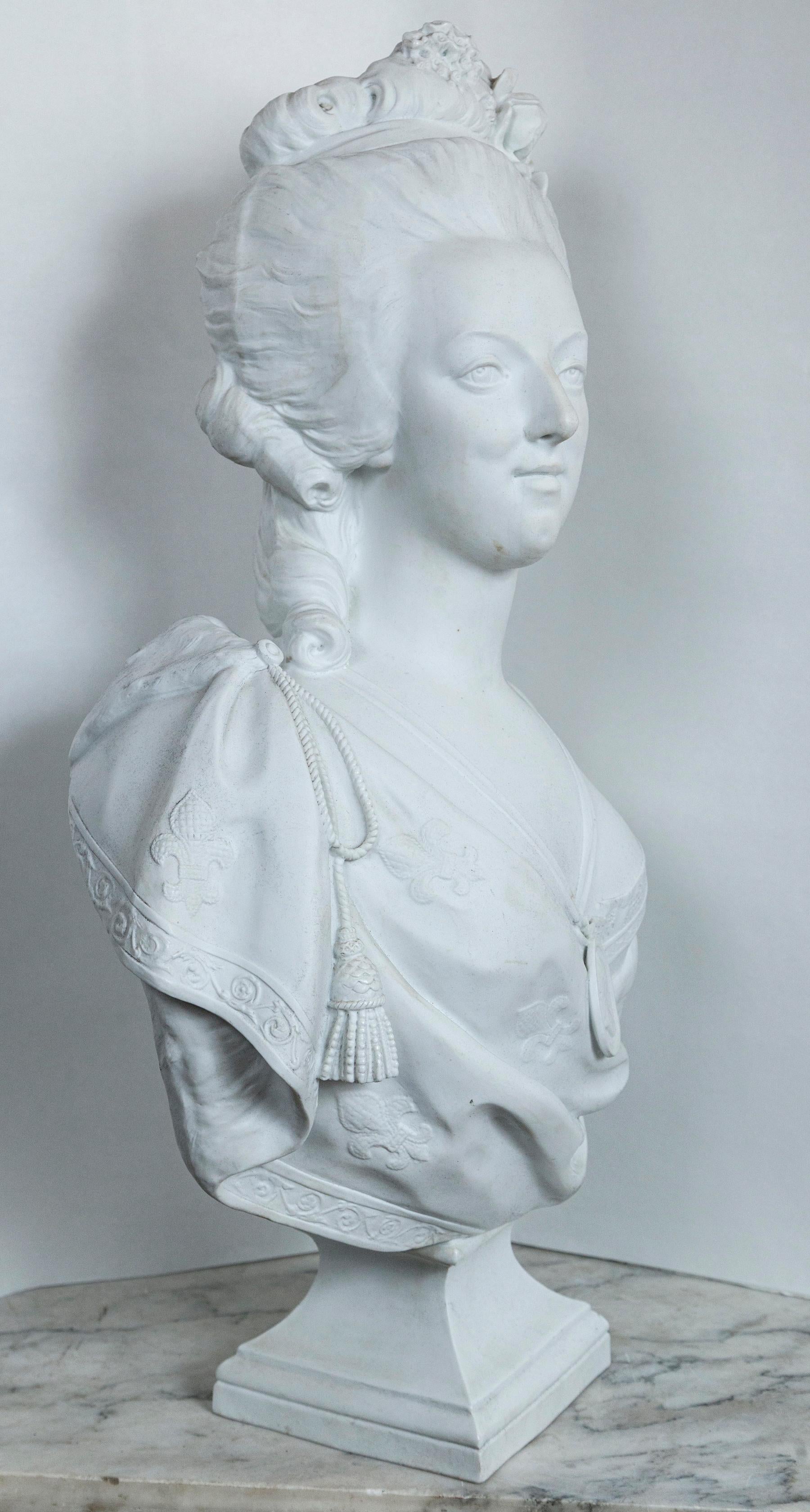 Louis XVI Parian Bust of Marie Antoinette For Sale