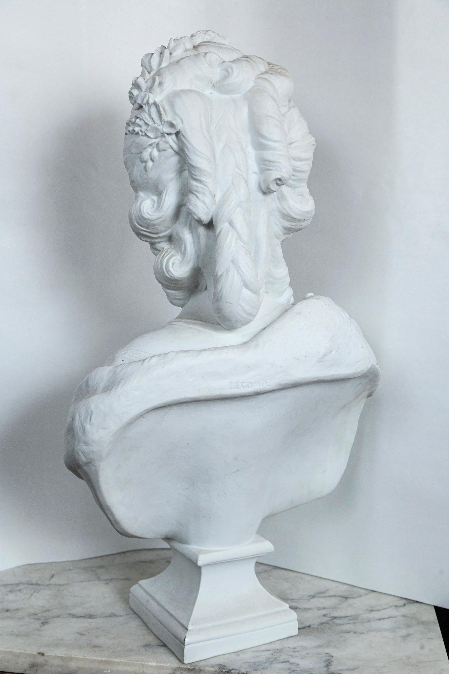 Unglazed Parian Bust of Marie Antoinette For Sale