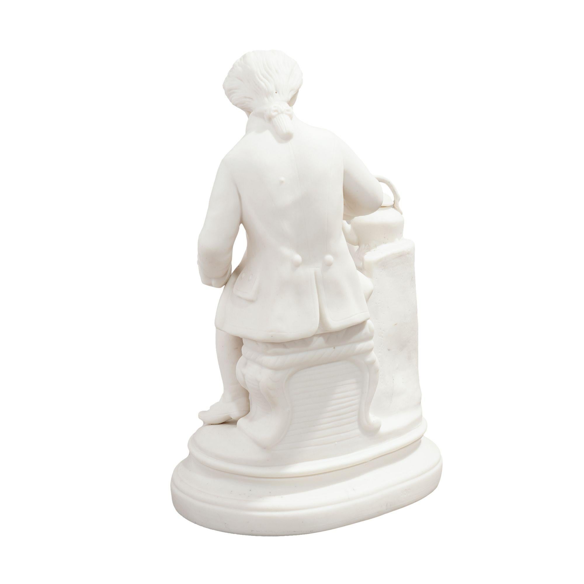 Figurilla de Parian de James Watt por Copeland & Garrett, c. 1840 en Bueno estado para la venta en Kenilworth, IL