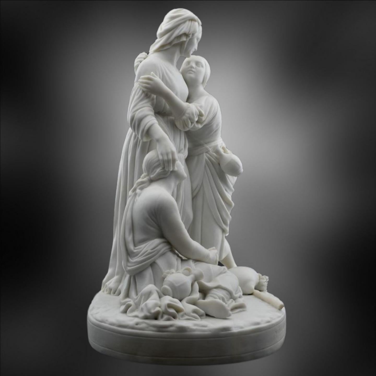 British Parian group: Naomi and her Daughters-in-Law. Minton C1880 For Sale